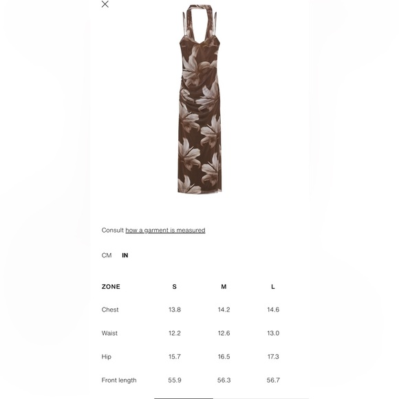 ZARA TULLE PRINT MIDI DRESS WITH FOULARD - Picture 8 of 8
